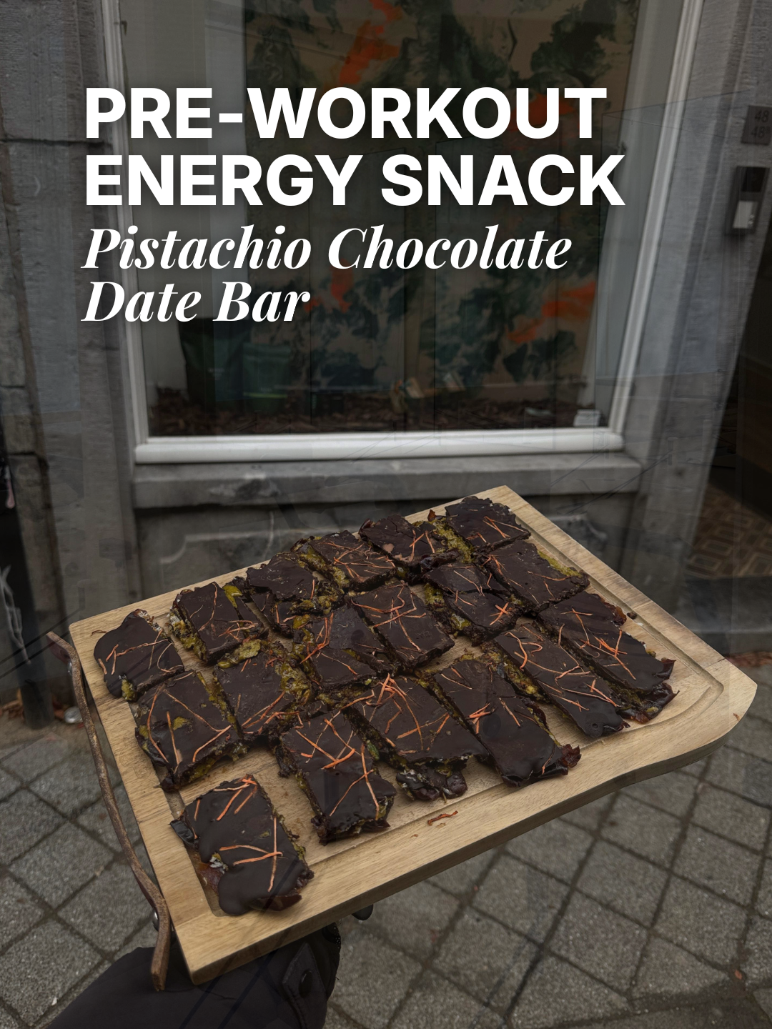 Pistachio Date Chocolate Bark (Pre-Workout Energy Snack)