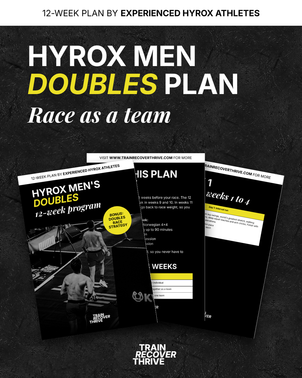 12-Week HYROX Open Doubles race program for men