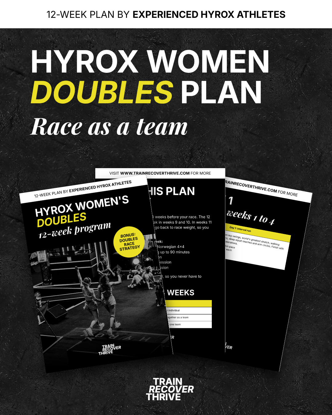 12-Week HYROX Open Doubles race program for women