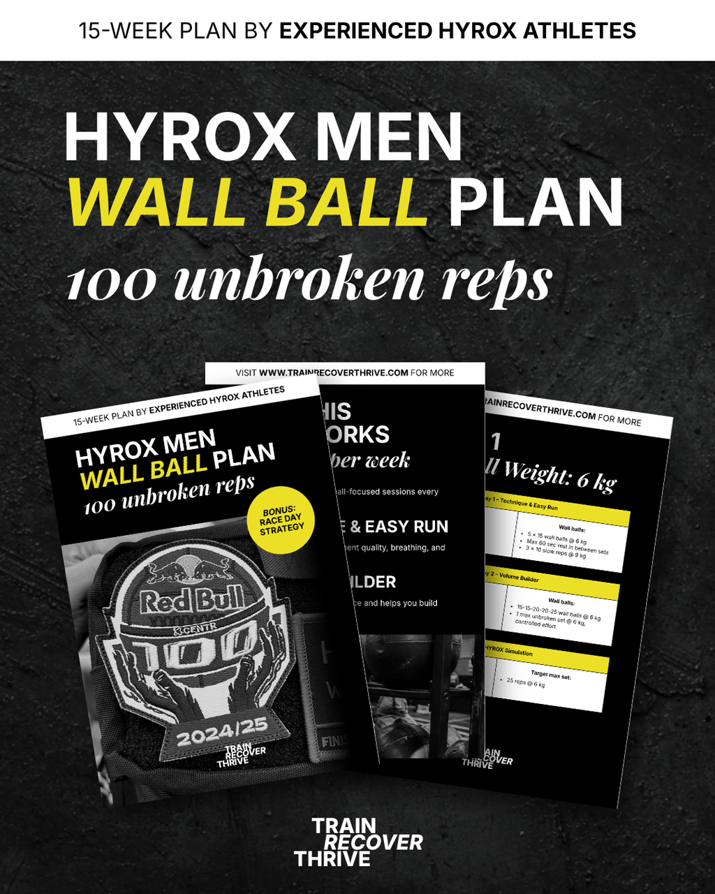 HYROX Men Wall Ball Plan: 15-week training plan for 100 unbroken reps