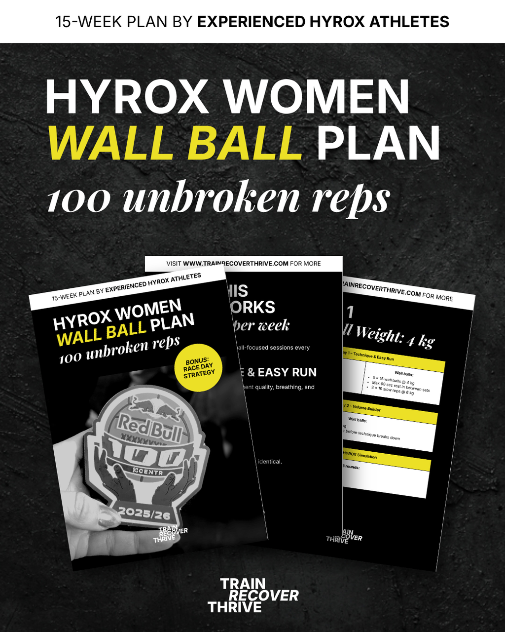 HYROX Women Wall Ball Plan: 15-week training plan for 100 unbroken reps