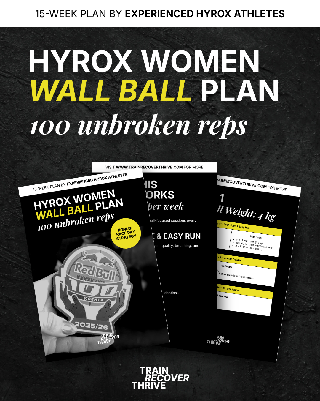 HYROX Women Wall Ball Plan: 15-week training plan for 100 unbroken reps